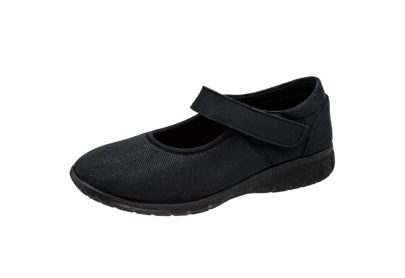 Fischer-Markenschuh Birgit Ballerina aus Stretchmaterial, Ledereinlegesohle herausnehmbar, Gummi-Laufsohle