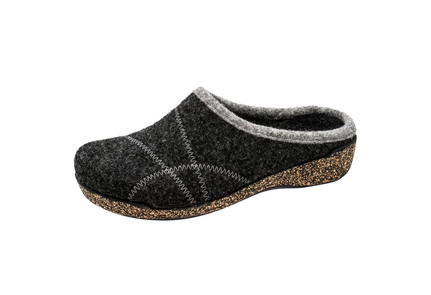 Fischer-Markenschuh Conny Pantoffel aus Wollfilz, rutschhemmende Gummi-Laufsohle, Einlegesohle herausnehmbar