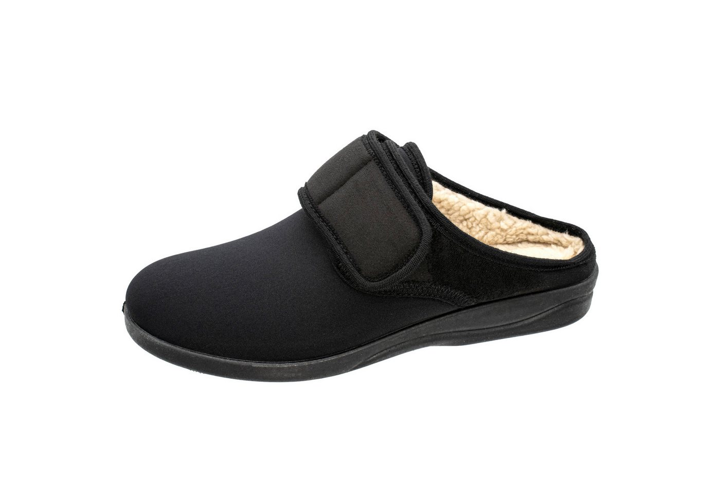 Fischer-Markenschuh Cornelius Pantoffel aus Stretchmaterial/Velour, mit Warmfutter, Weite L