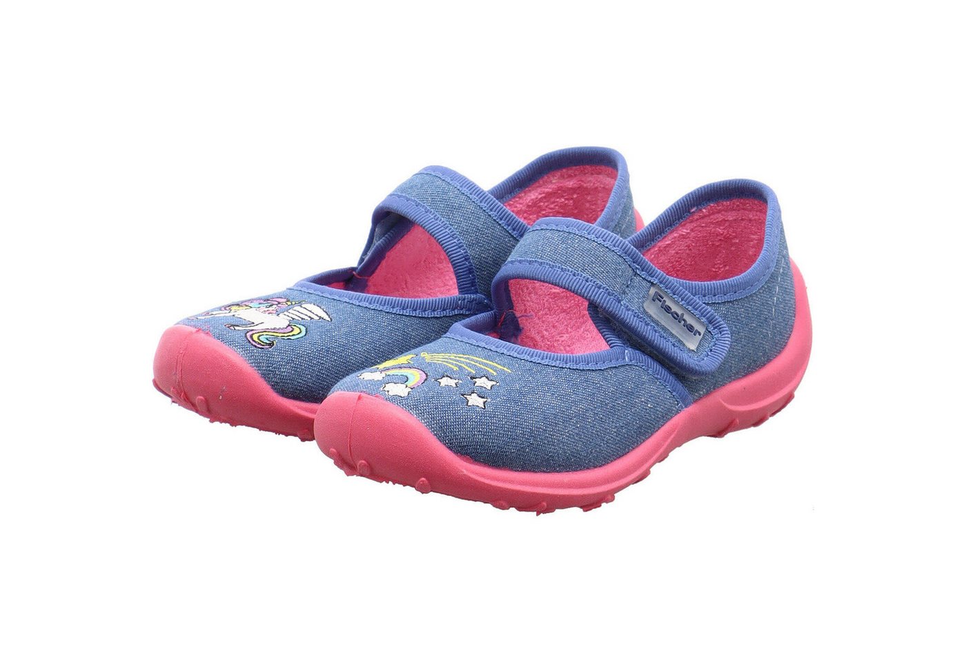Fischer-Markenschuh Einhorn Hausschuh (blau)