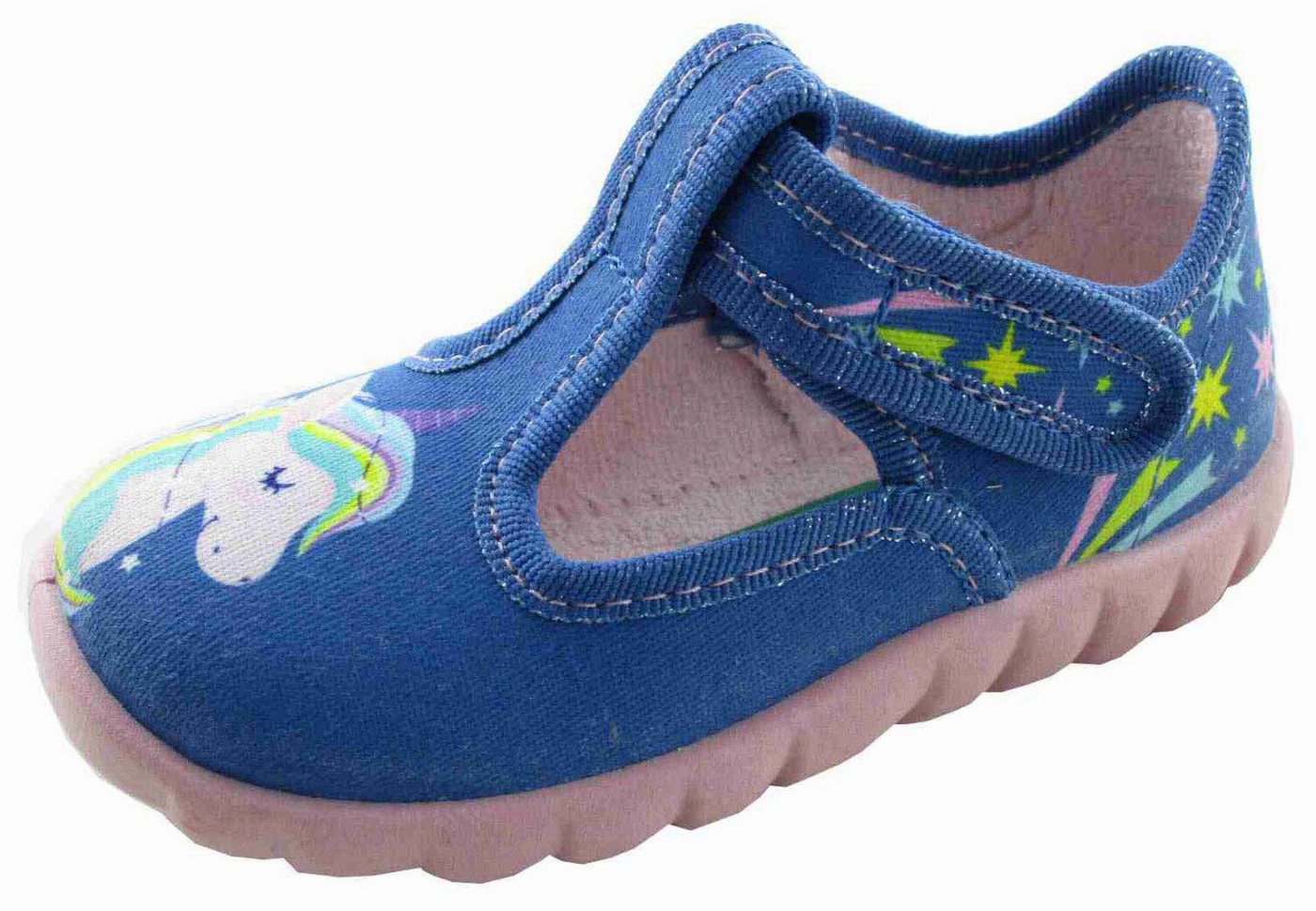 Fischer-Markenschuh Einhorn Hausschuh (blau)