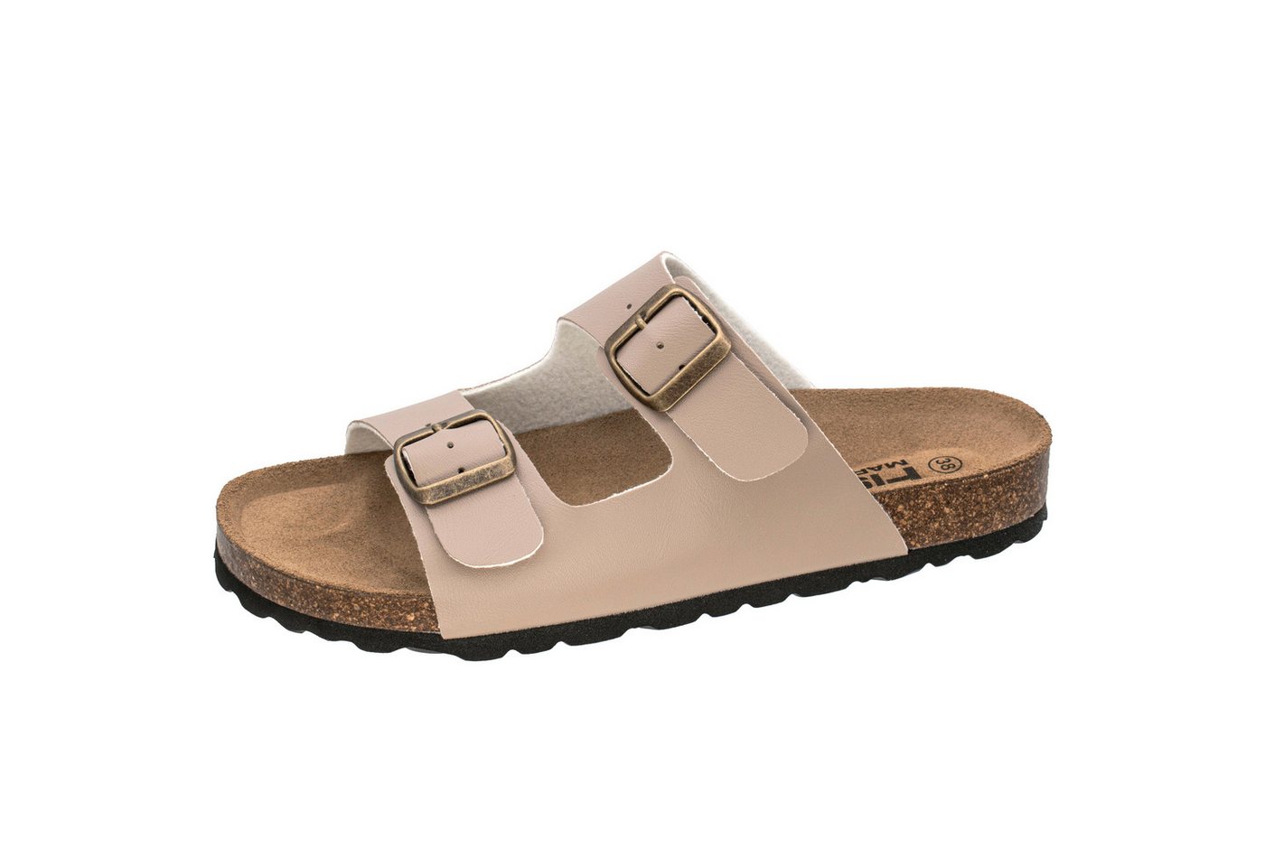 Fischer-Markenschuh Ella Pantolette aus Vegano, mit Fleecefutter, ergonomisch geformtes Lederfußbett