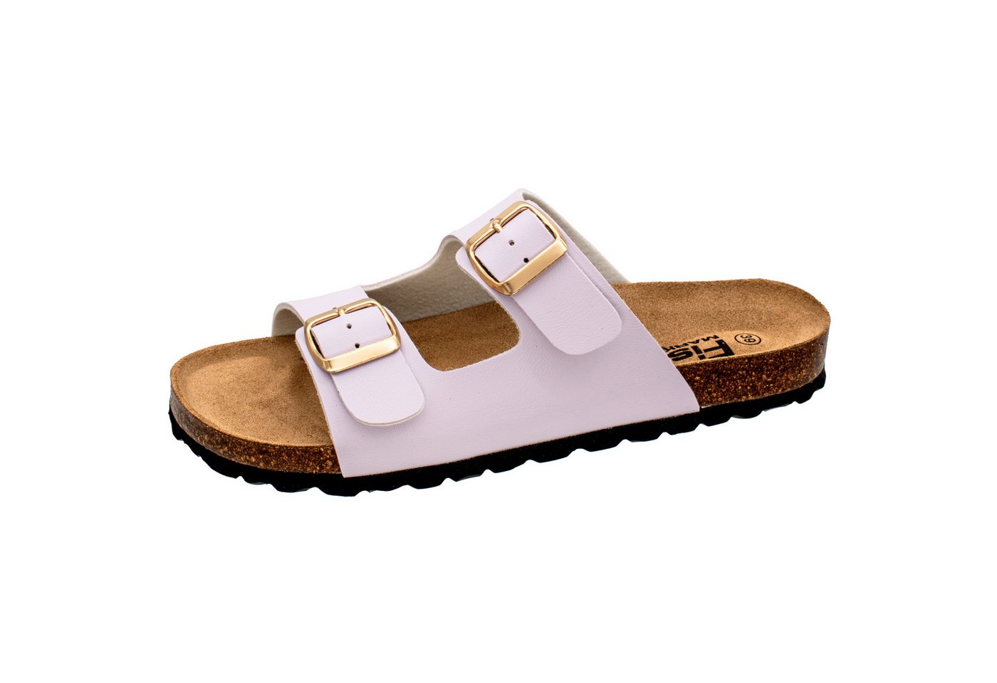Fischer-Markenschuh Ella Pantolette aus Vegano, mit Fleecefutter, ergonomisch geformtes Lederfußbett (flieder)