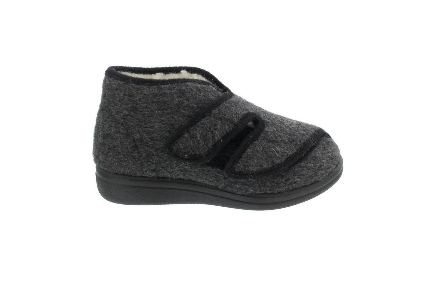 Fischer-Markenschuh Fischer Unisex - Klett-Hausschuh, Moh.-Loden, Anthrazit, Einlegesohle Hausschuh