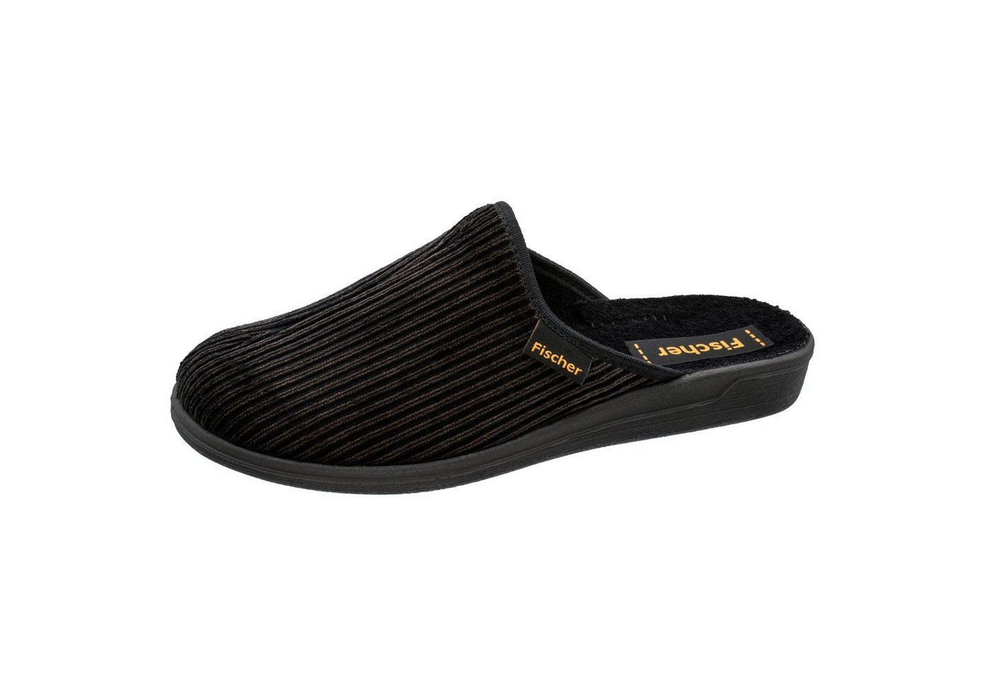 Fischer-Markenschuh Frank Pantoffel Streifencord, Moltonfutter