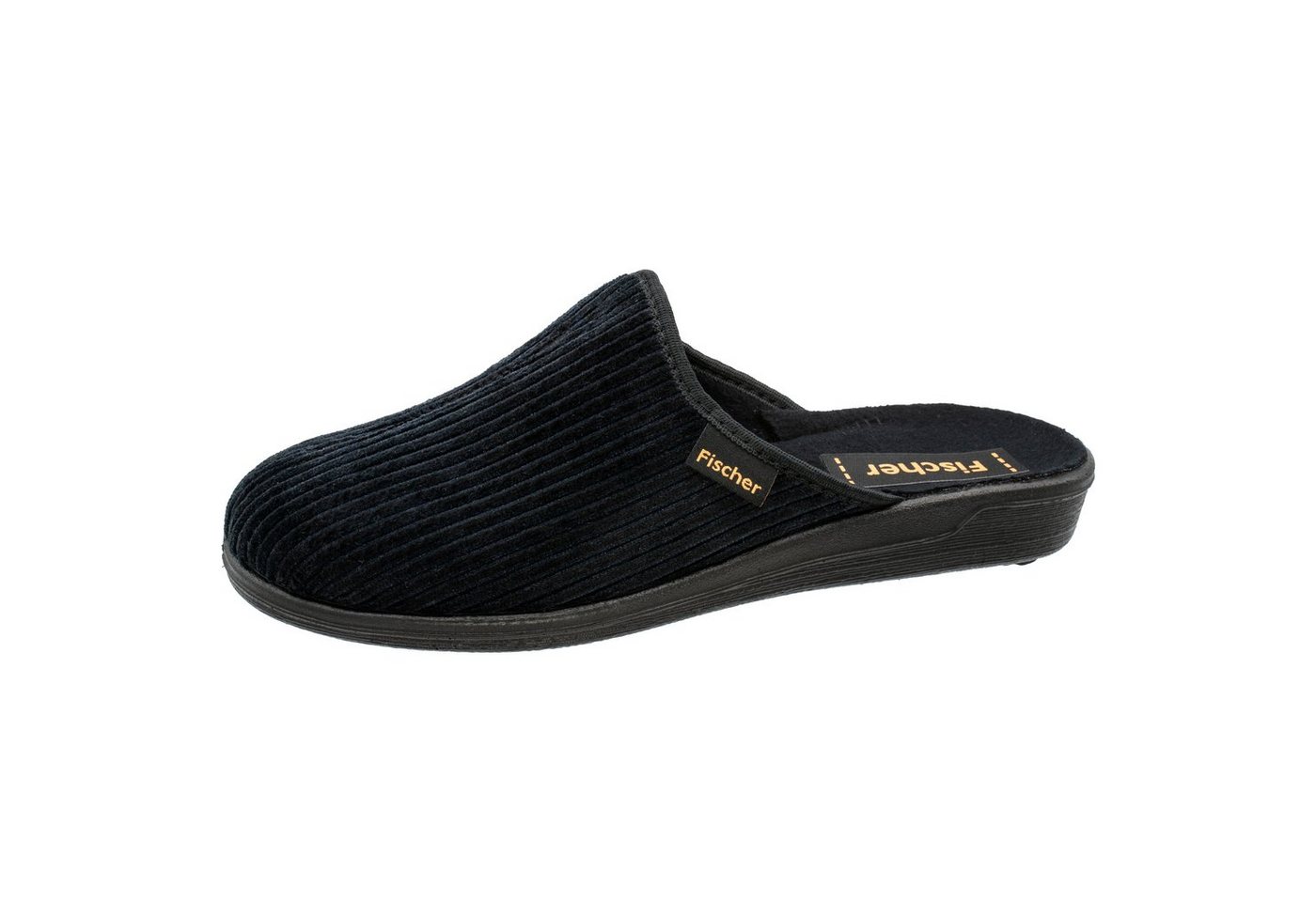 Fischer-Markenschuh Frank Pantoffel Streifencord, Moltonfutter