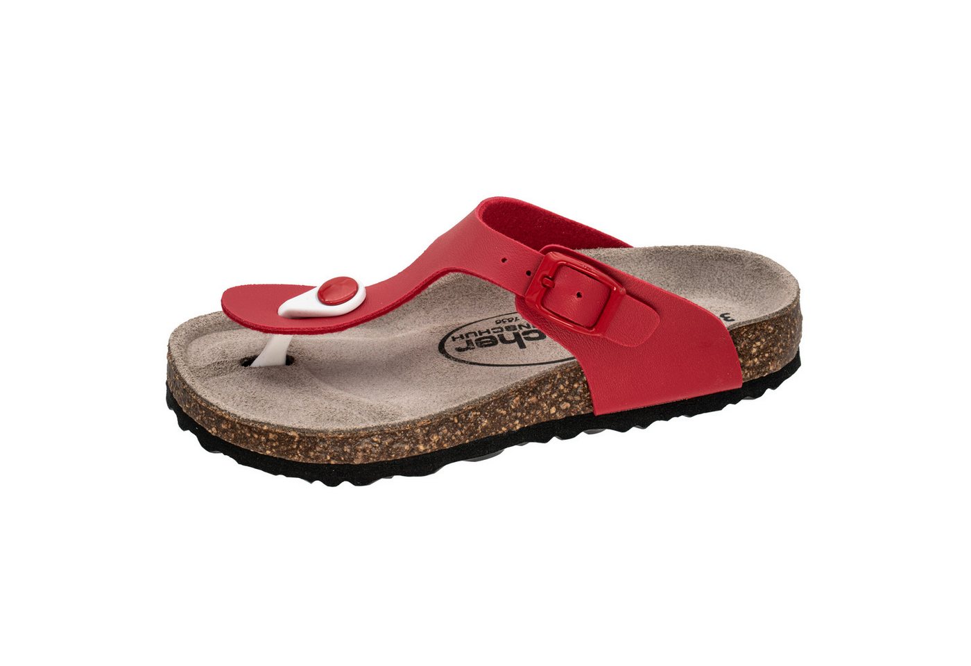 Fischer-Markenschuh Hawaii Zehentrenner aus Vegano (Lederimitat), mit Fleecefutter, Zehentrenner