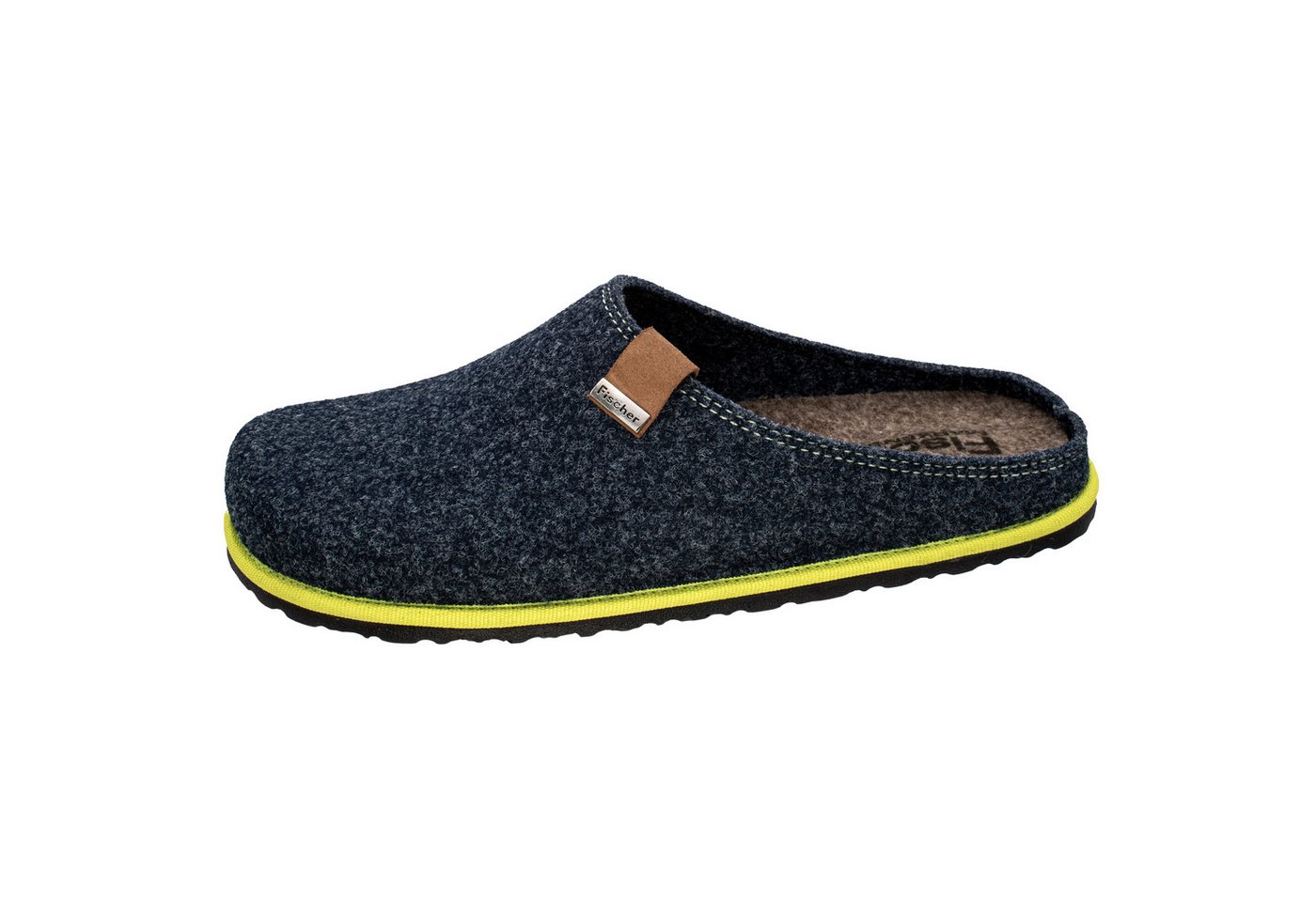 Fischer-Markenschuh Helge Pantoffel aus recyceltem PET Filz, Einlegesohle aus Filz herausnehmbar