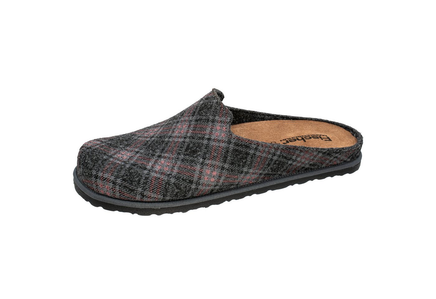Fischer-Markenschuh Helge Pantoffel aus recyceltem PET Filz, Einlegesohle herausnehmbar (grau)