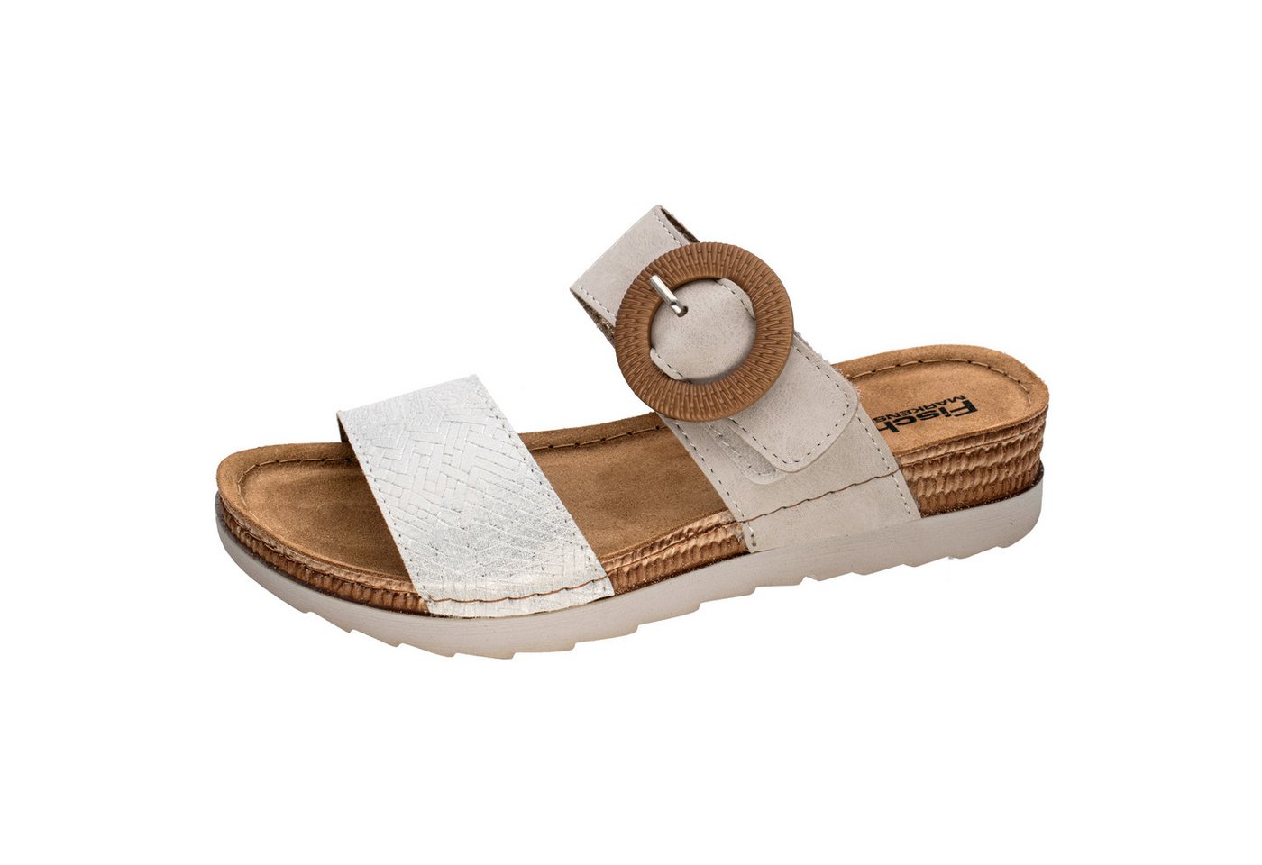 Fischer-Markenschuh Ina Pantolette aus Nappalino, mit Synthetik-Futter, gepolstertes Lederfußbett