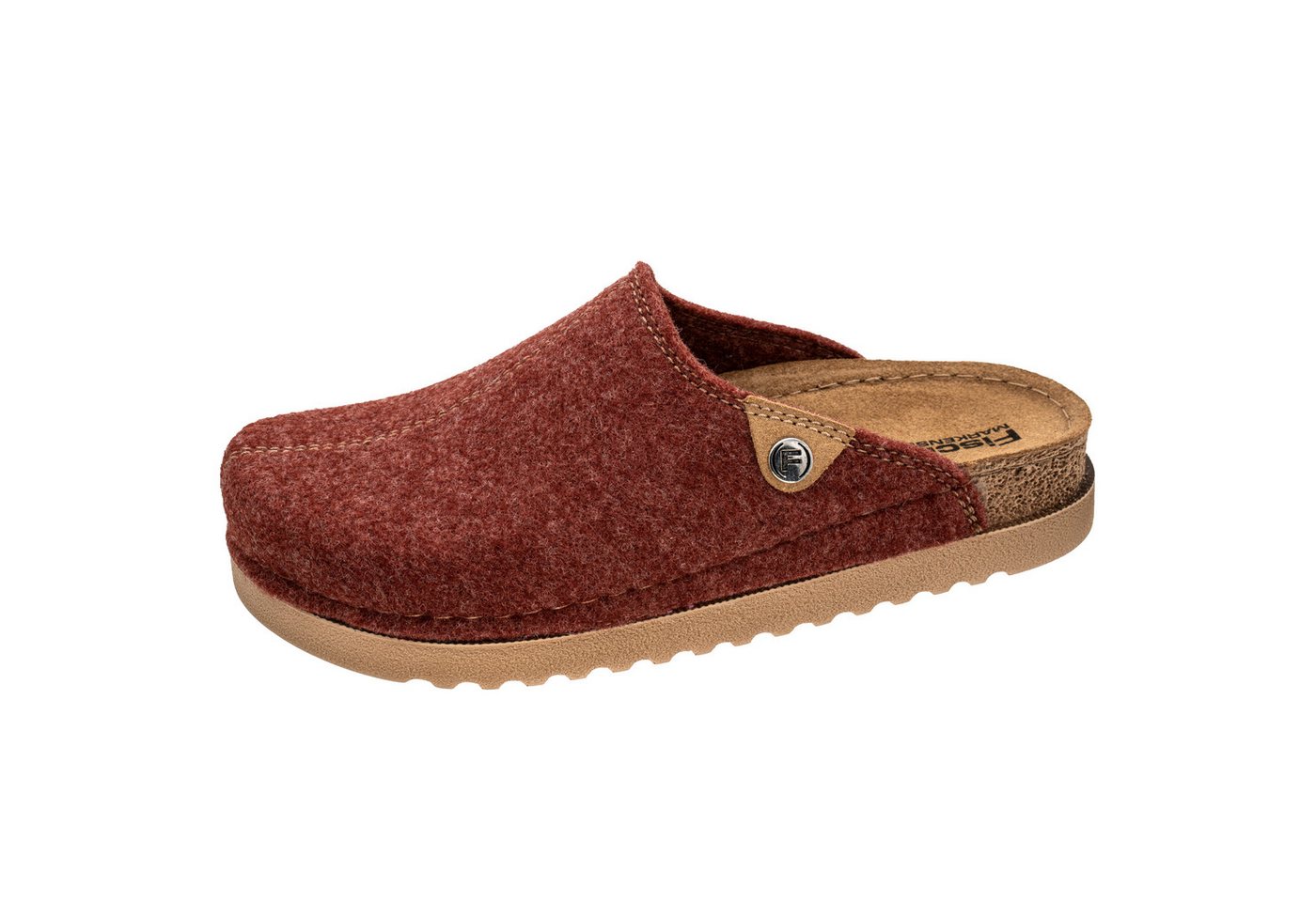 Fischer-Markenschuh Jutta Pantoffel aus recyceltem PET Filz, gepolstertes Lederfußbett, Weite G