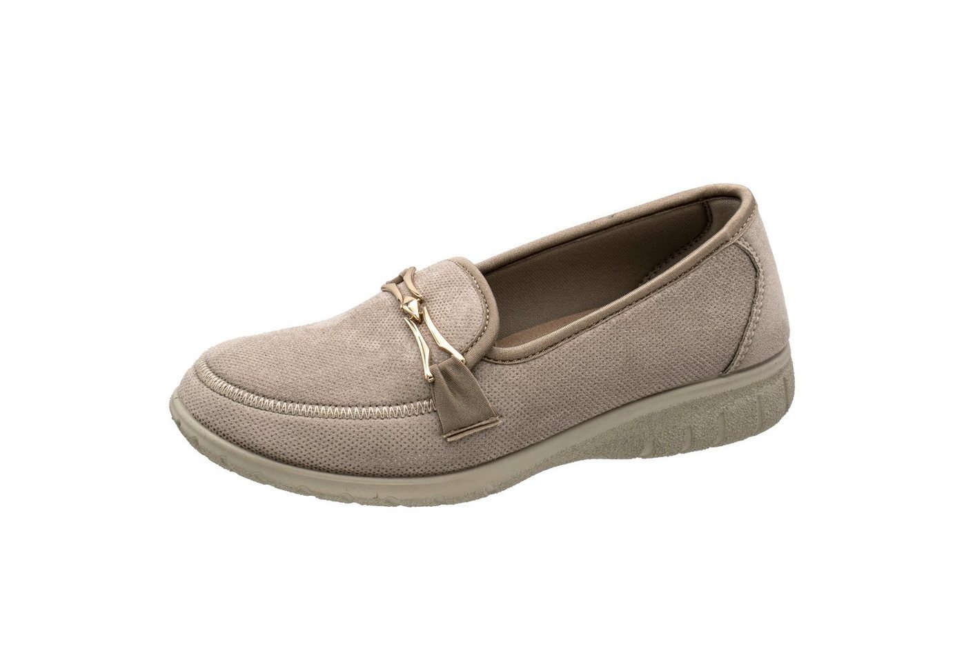 Fischer-Markenschuh Karin Slipper aus Stretchmaterial, Textilfutter, Ledereinlegesohle herausnehmbar