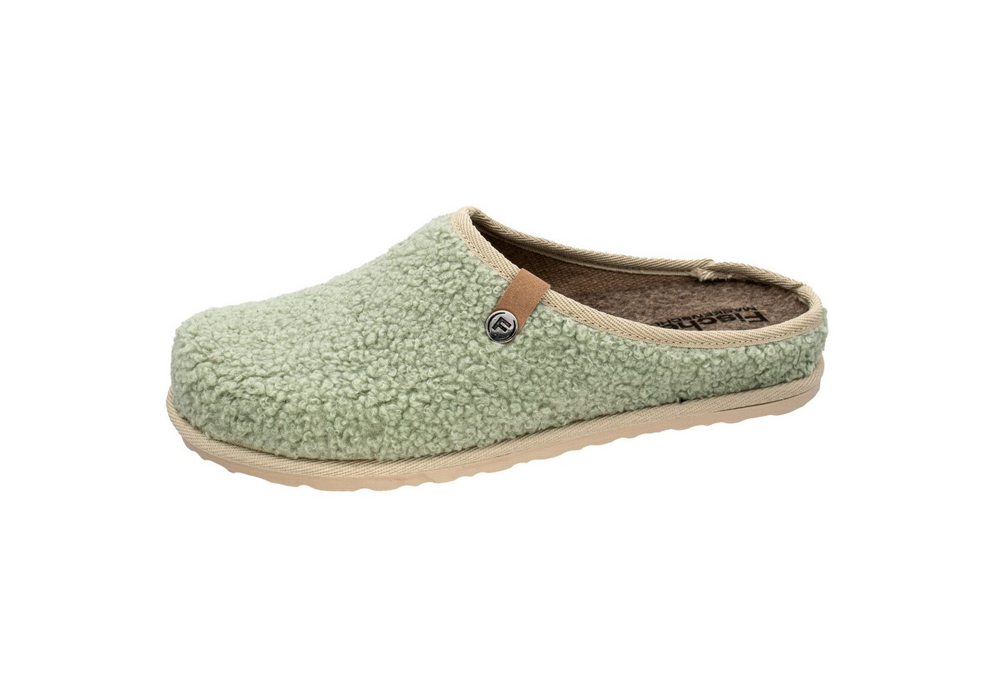 Fischer-Markenschuh Katrin Pantoffel aus trendigem Plüsch, mit herausnehmbarer Einlegesohle aus Filz