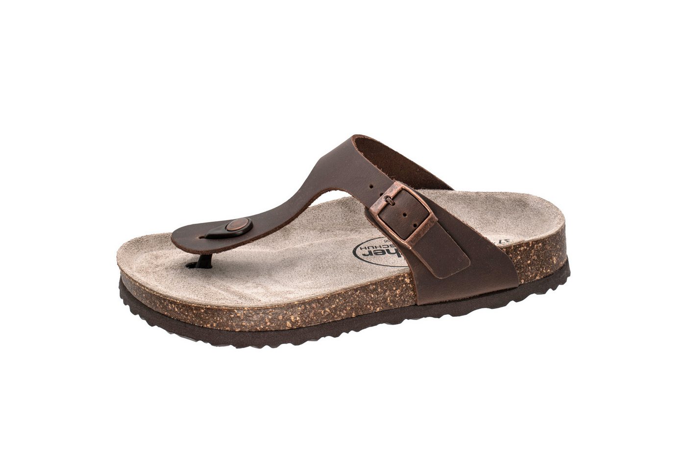 Fischer-Markenschuh Luisa Zehentrenner aus Leder, gepolstertes Lederfußbett