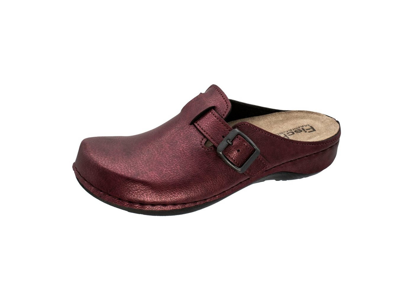 Fischer-Markenschuh Michaela Clog aus Nappan (Lederiminat), Weite G, herausnehmbares Fußbett aus Leder