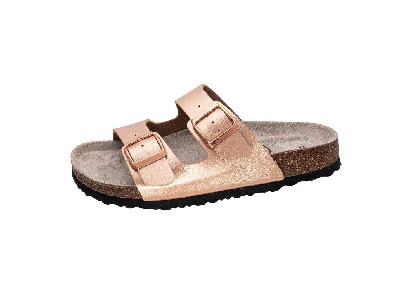 Fischer-Markenschuh Mirabel Pantolette aus Vegano (Lederimitat), Fleecefutter, gepolstertes Lederfußbett