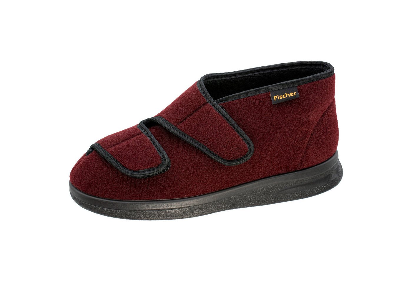 Fischer-Markenschuh Ortho Hausschuh mit Klettverschluss, Weite K, Einlegesohle herausnehmbar (rot)