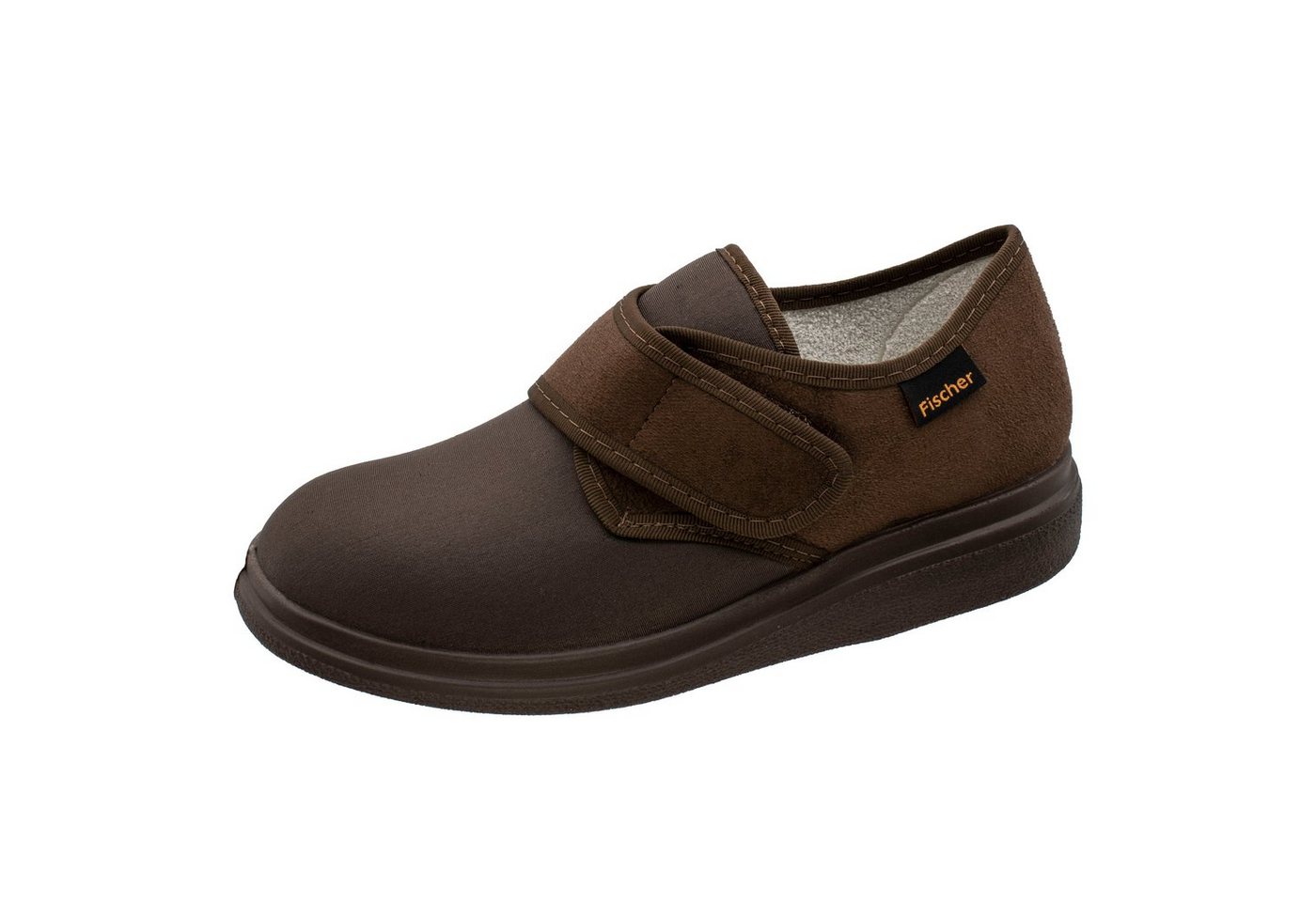 Fischer-Markenschuh Ortho Hausschuh mit Klettverschluss, Weite K, Stretch, Einlegesohle herausnehmbar
