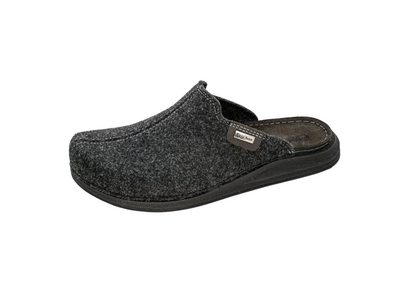 Fischer-Markenschuh Sepp Pantoffel aus recyceltem PET Filz, gepolstertes Lederfußbett