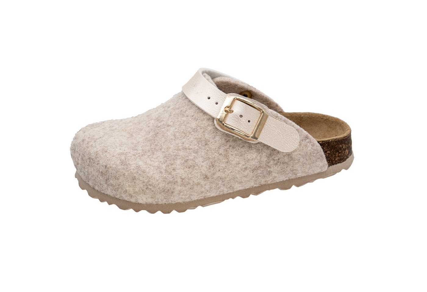 Fischer-Markenschuh Shetland Pantoffel aus Filzloden, mit gepolstertem Lederfußbett