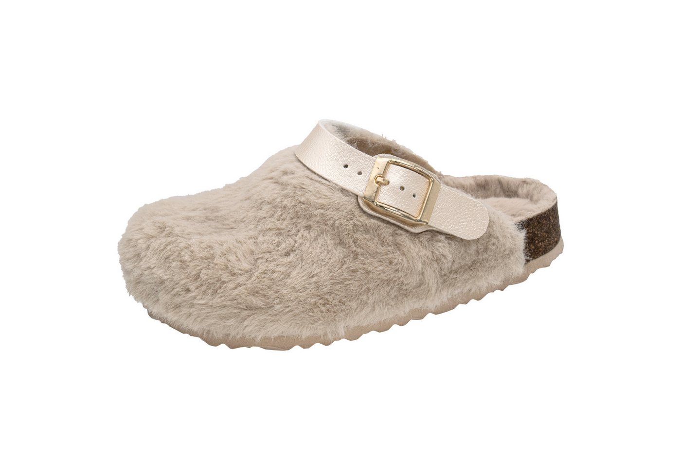 Fischer-Markenschuh Shetland Pantoffel aus Plüsch, mit gepolstertem Fußbett, Riemen nach hinten verstellbar