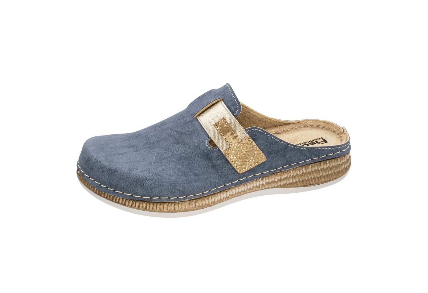 Fischer-Markenschuh Steffi Pantolette aus Vegano (Lederimitat), mit Fleecefutter, gepolstertes Fußbett