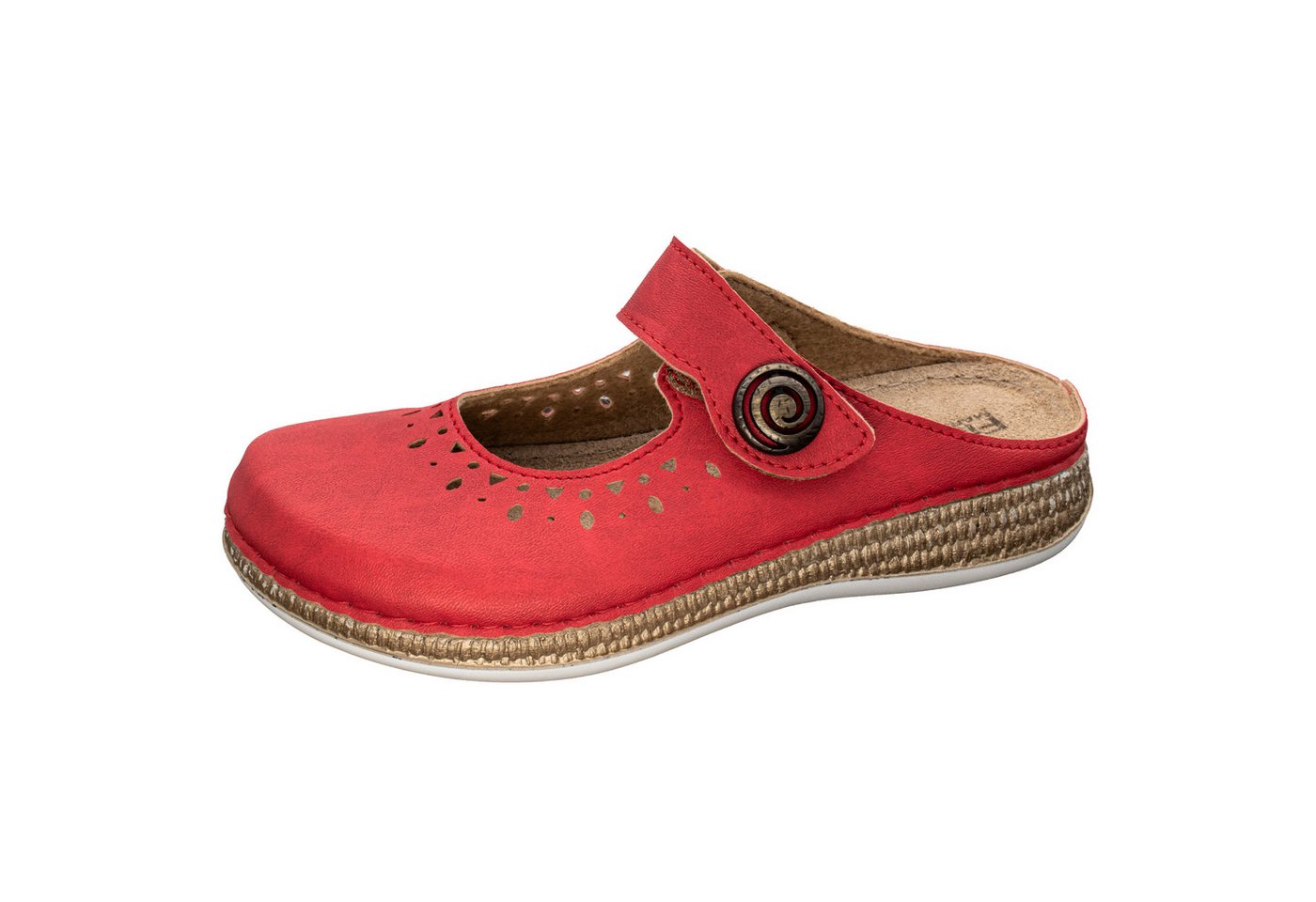 Fischer-Markenschuh Tanja Pantolette aus Vegano (Lederimitat), mit Fleecefutter, mit gepolsterem Lederfußbett