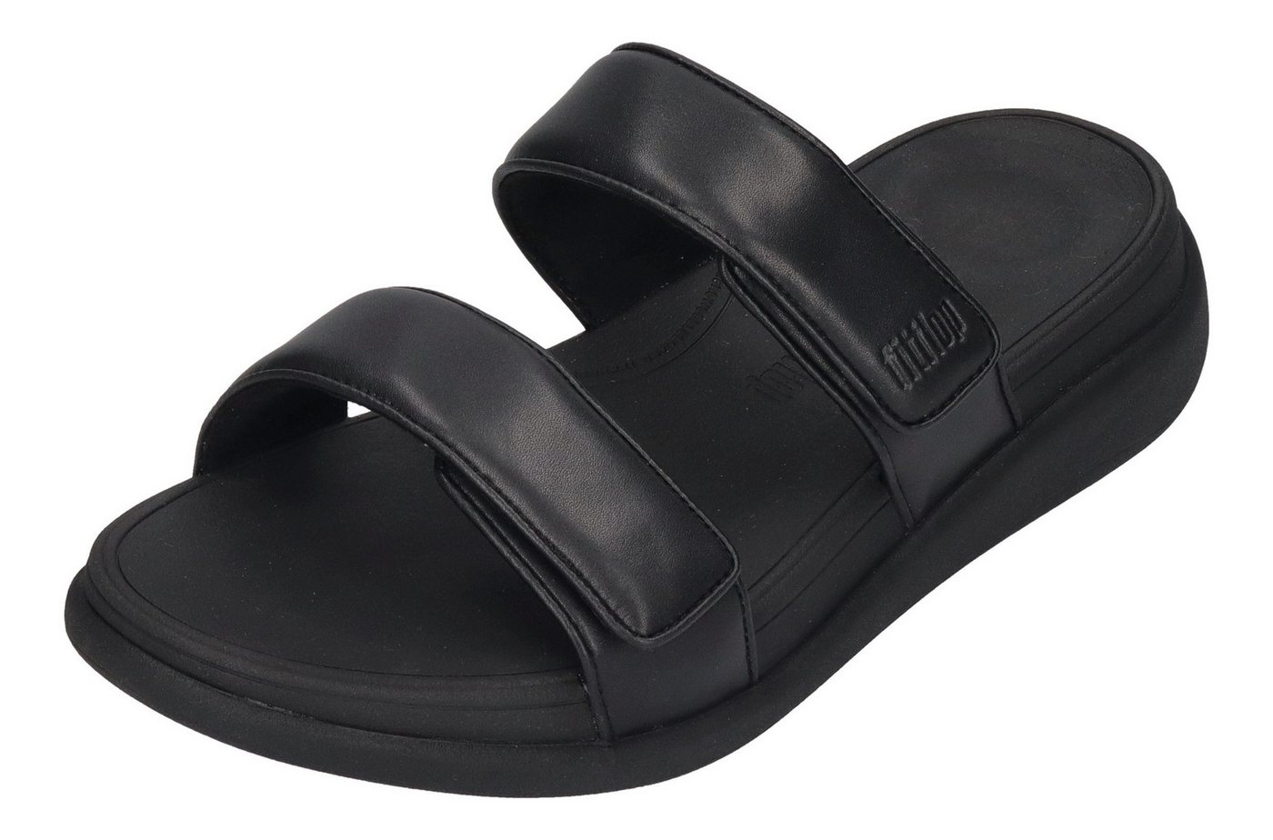 FitFlop F-MODE GO ADJUSTABLE TWO-BAR BUCKLE SLIDES Pantolette All Black