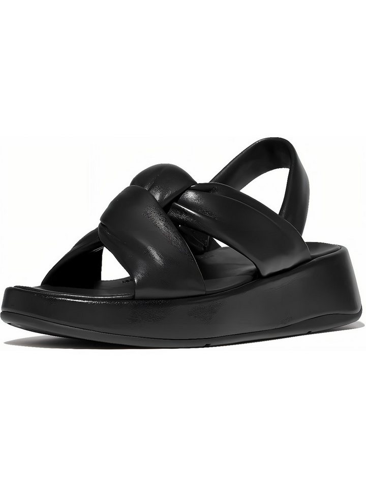 FitFlop F-Mode Knot Soft-Leather Flatform B/Strap Sandals Sandale