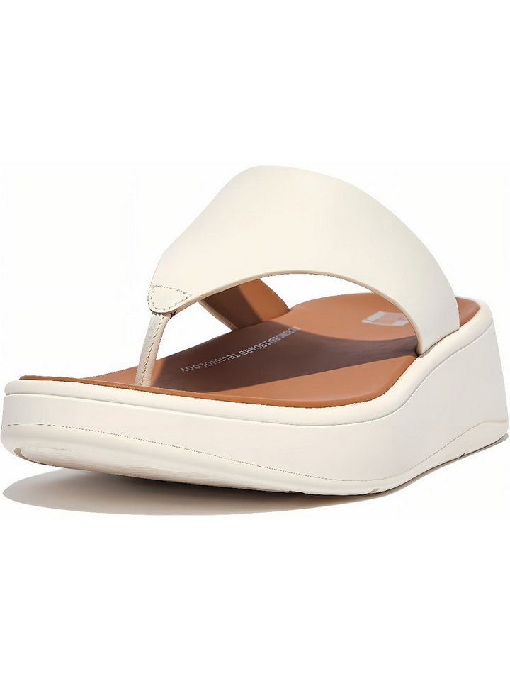 FitFlop F-Mode Leather Flatform Toe-Post Sandals Sandale (braun)