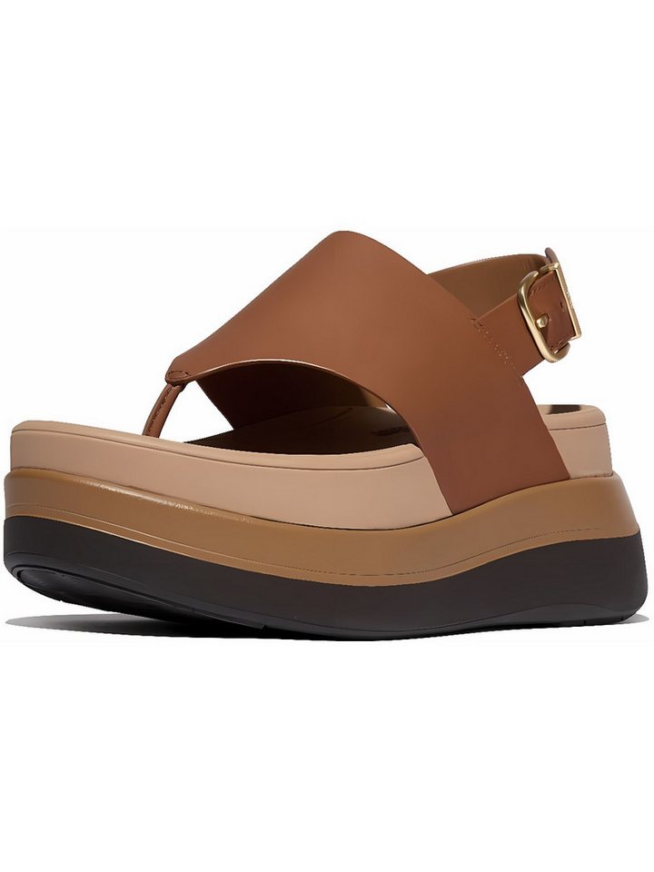 FitFlop F-Mode Stack Leather Back-Strap Toe-Post Sandals Sandale