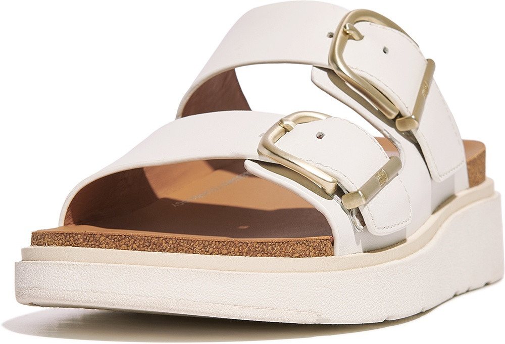 FitFlop Gen-FF Buckle Two-Bar Leather Slides Sandale