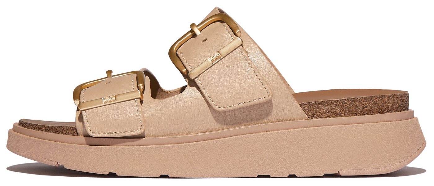 FitFlop GEN-FF Pantolette, Keilabsatz, Sommerschuh, Schlappen mit Microwobbleboard-Innensohle (beige)