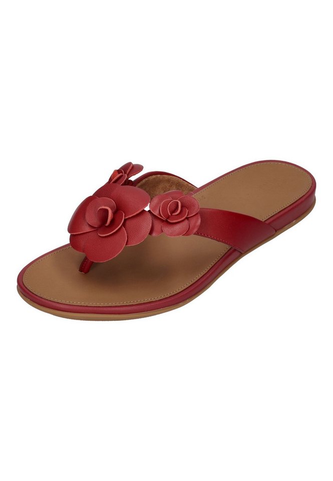 FitFlop GRACIE FLOWER LEATHER Zehentrenner Burnt Berry