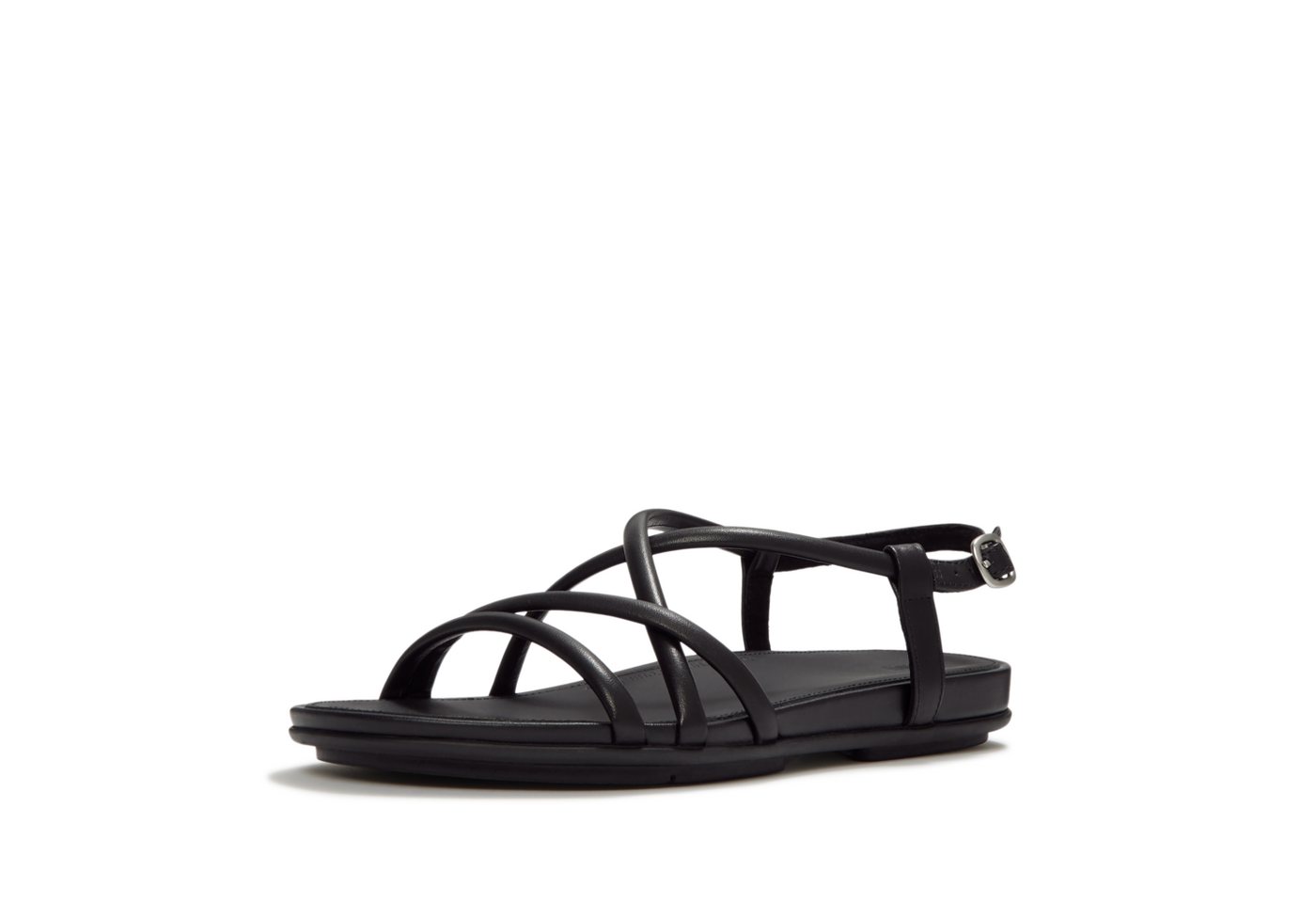 FitFlop GRACIE LEATHER STRAPPY BACK-STRAP SANDALS Riemchensandale Keilabsatz, Sandalette mit verstellbarem Schnallenverschluss