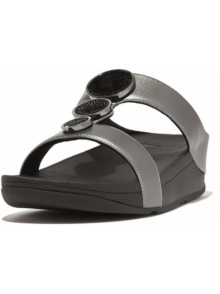 FitFlop Halo Bead-Circle Metallic H-Bar Slides Sandale
