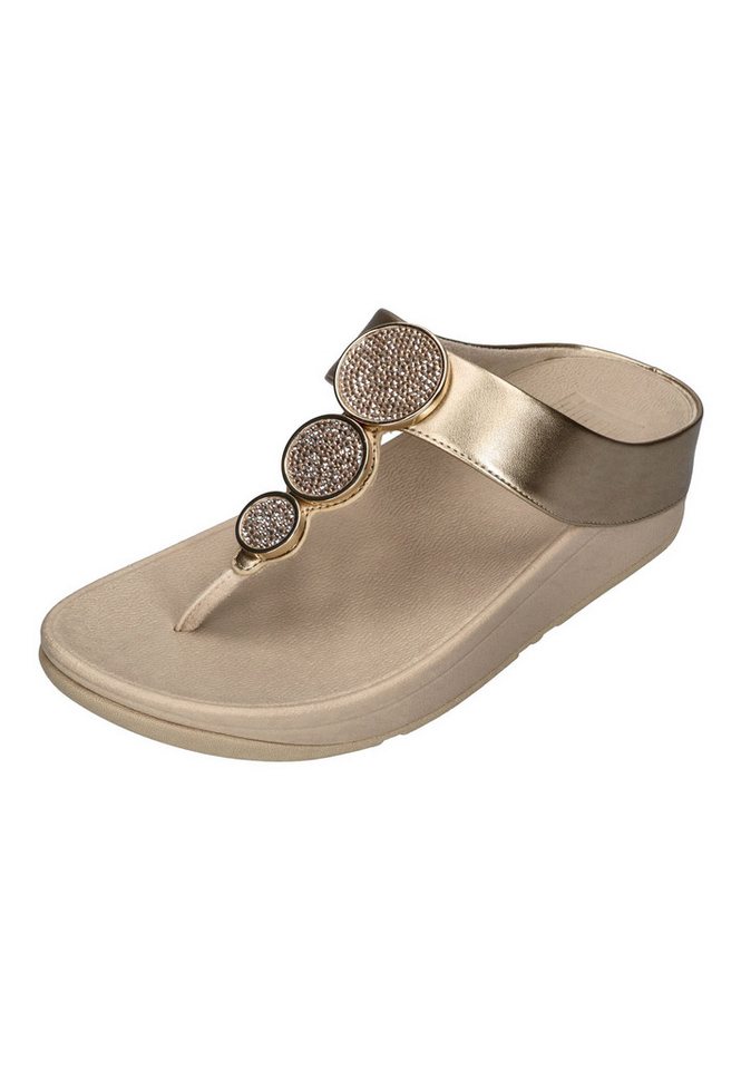 FitFlop HALO BEAD-CIRCLE METALLIC TOE-POST SANDALS Zehentrenner Platino