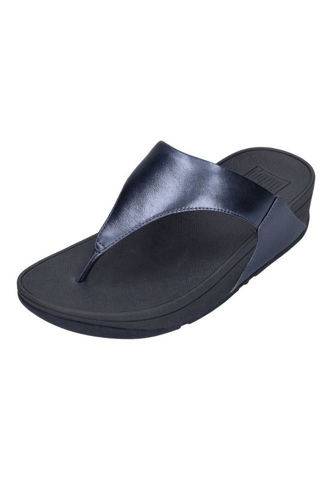 FitFlop LULU LEATHER TOE POST Zehentrenner Metallic Cosmic Blue