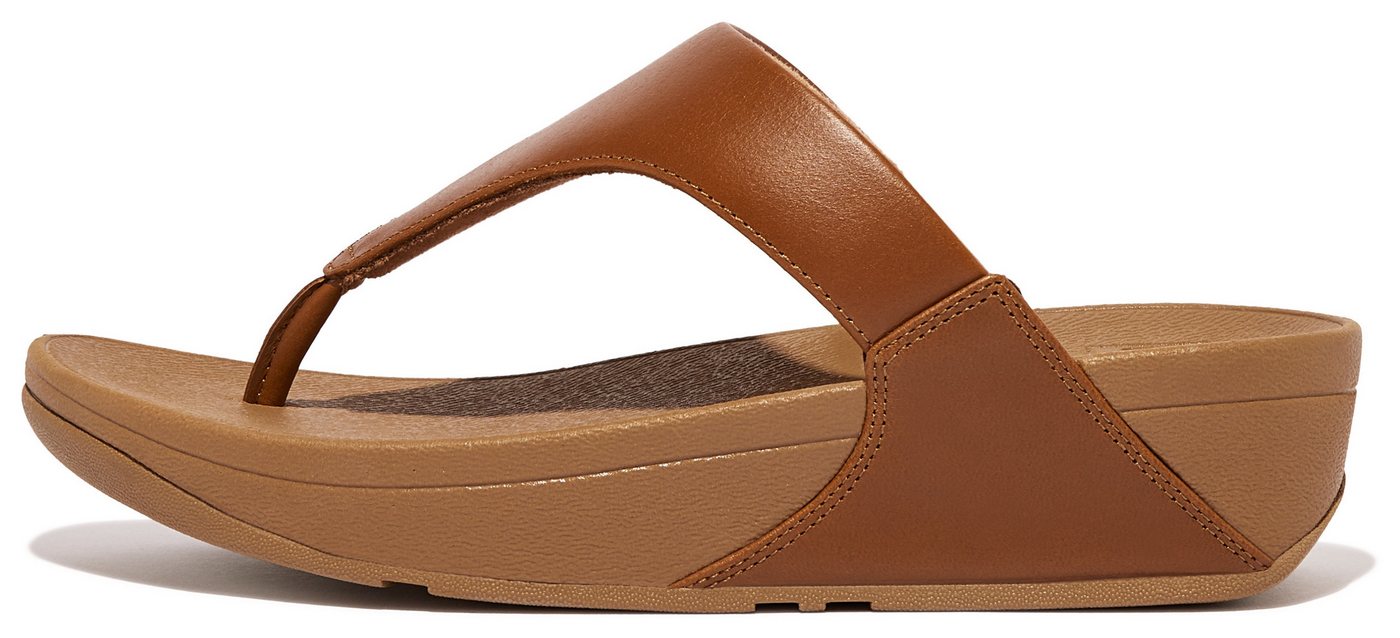 FitFlop LULU LEATHER TOEPOST Dianette Zehentrenner, Pool Slides, Pantolette, Badeschuh mit Keilabsatz