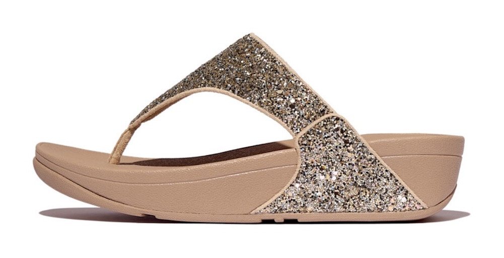 FitFlop LULU MULTI-TONAL GLITTER TOE Zehentrenner Badeschuh, Slides, Sandale mit Glitter