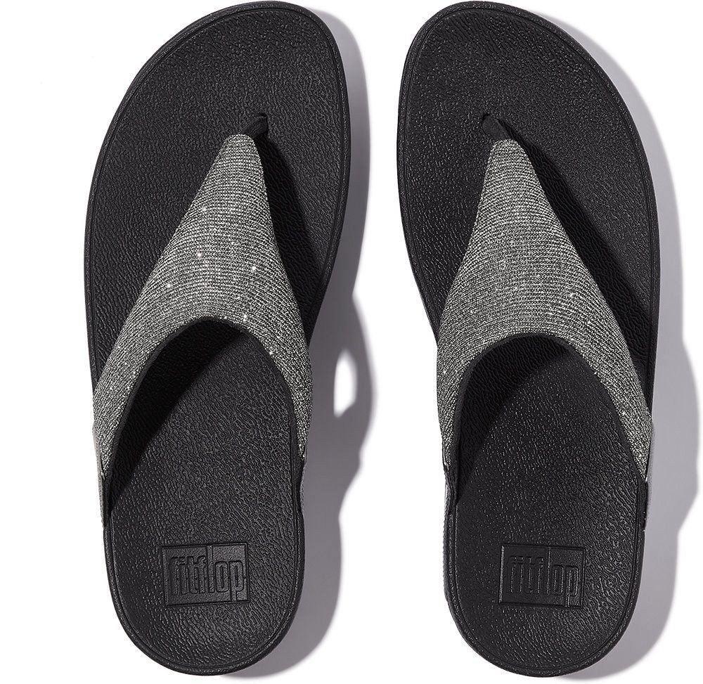 FitFlop Lulu Shimmerlux Toe-Post Sandals Sandale (Pewter)