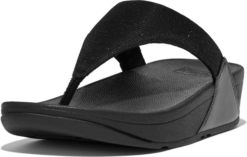 FitFlop Lulu Shimmerlux Toe-Post Sandals Sandale (schwarz)