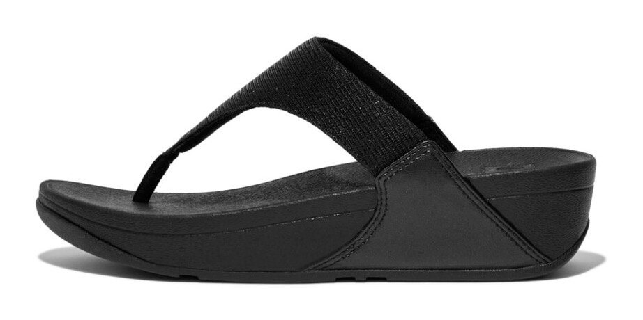 FitFlop LULU SHIMMERLUX TOE-POST SANDALS Zehentrenner, Keilabsatz, Sommerschuh, Schlappen in schimmernder Optik