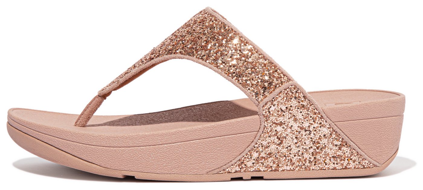 FitFlop LULU Zehentrenner, Badeschuh, Sommerschuh mit weichem Zehensteg (gold/rosa)