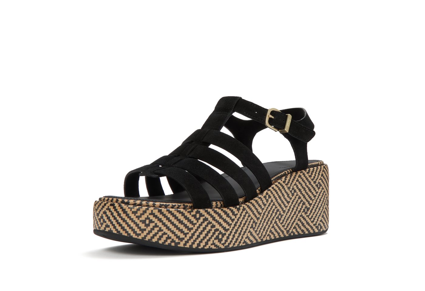 FitFlop PLATFFORMS GRAPHIC-WEAVE SUEDE FISHERMAN SANDALS Keilsandalette Plateau, Riemchensandale mit verstellbarer Schnalle