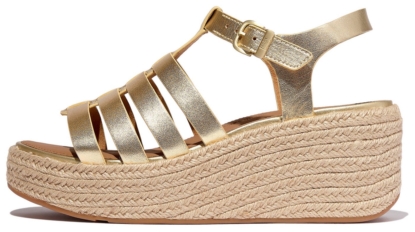 FitFlop PLATFFORMS Keilsandalette, Plateau Sandale im schönen Metallic-Look