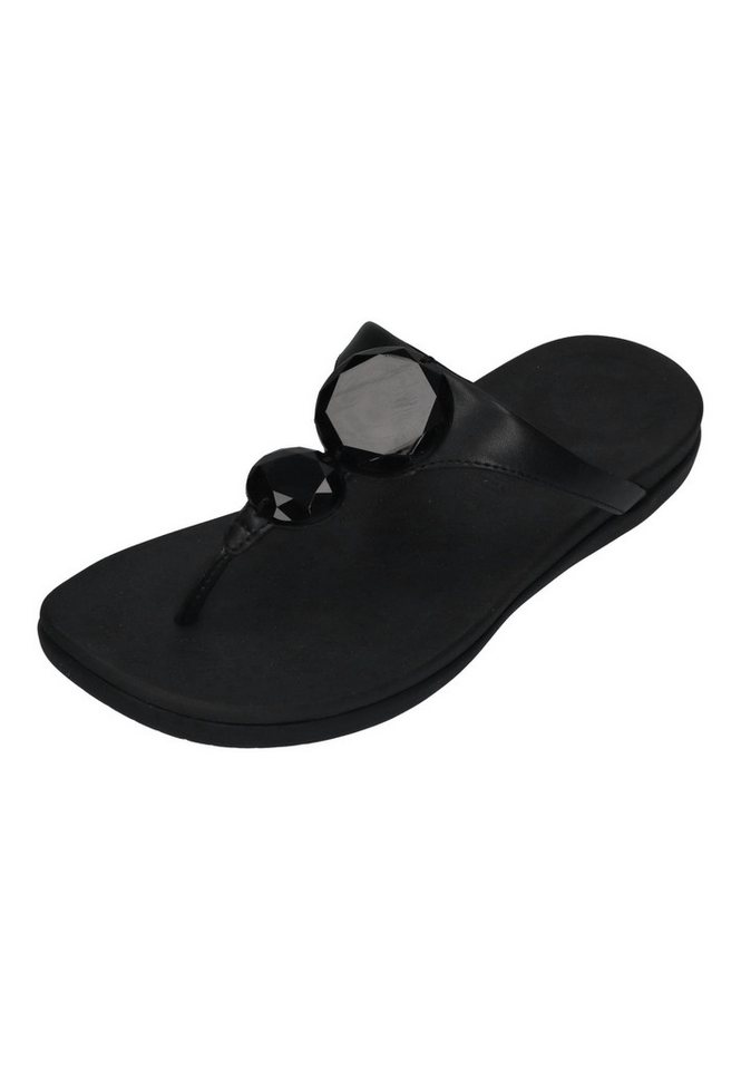 FitFlop SOLAY GLOSSY-DISC TOE-POST SANDALS Zehentrenner Black