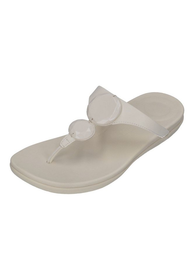 FitFlop SOLAY GLOSSY-DISC TOE-POST SANDALS Zehentrenner Cream