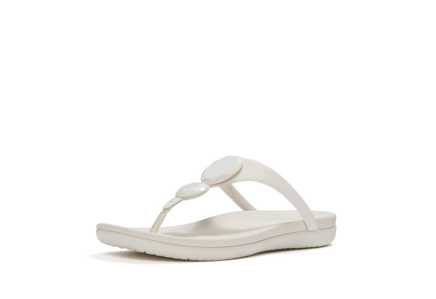 FitFlop SOLAY GLOSSY-DISC TOE-POST SANDALS Zehentrenner Dianette, Sommerschuh mit Metallic Detail