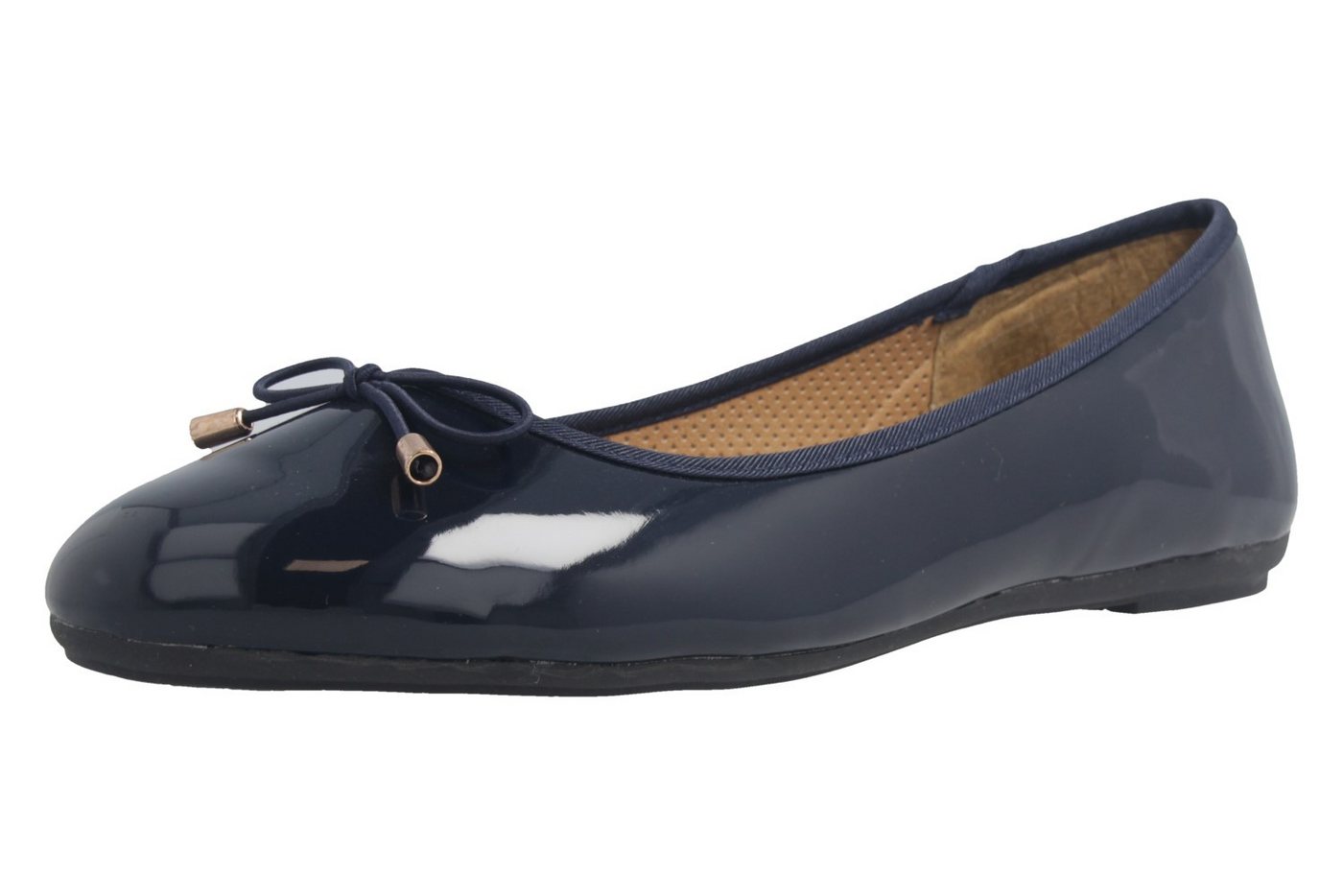 Fitters Footwear 2.514378 Fiona Navy Patent Ballerina